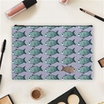 Fishes Pattern Background Theme Art Cosmetic Bag (Large) Front