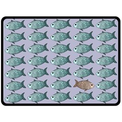 Fishes Pattern Background Theme Art Fleece Blanket (large) by Vaneshop