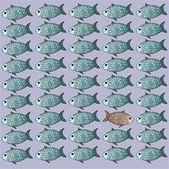 Fishes Pattern Background Theme Art Play Mat (square) by Vaneshop