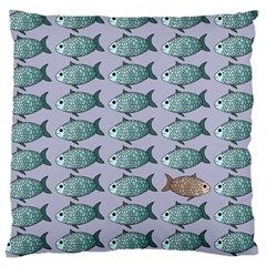 Fishes Pattern Background Theme Art Large Cushion Case (two Sides) by Vaneshop