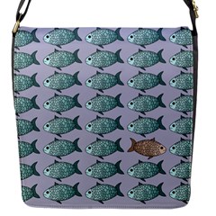 Fishes Pattern Background Theme Art Flap Closure Messenger Bag (s) by Vaneshop