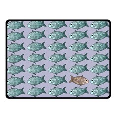 Fishes Pattern Background Theme Art Two Sides Fleece Blanket (small) by Vaneshop