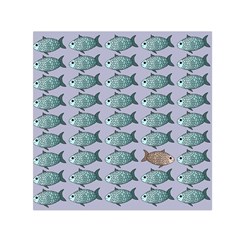 Fishes Pattern Background Theme Art Square Satin Scarf (30  X 30 ) by Vaneshop