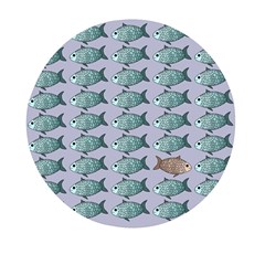 Fishes Pattern Background Theme Art Mini Round Pill Box by Vaneshop