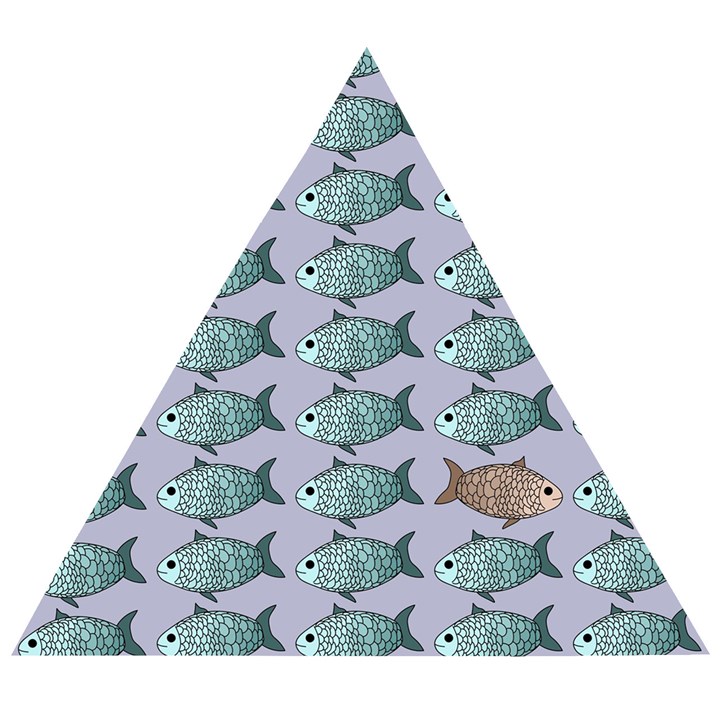 Fishes Pattern Background Theme Art Wooden Puzzle Triangle