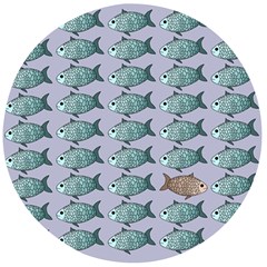 Fishes Pattern Background Theme Art Wooden Bottle Opener (round)