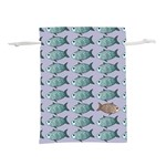 Fishes Pattern Background Theme Art Lightweight Drawstring Pouch (L) Front