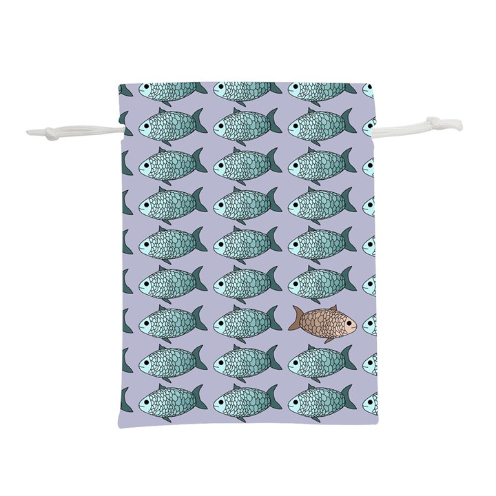 Fishes Pattern Background Theme Art Lightweight Drawstring Pouch (L)