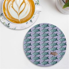 Fishes Pattern Background Theme Art Uv Print Round Tile Coaster by Vaneshop