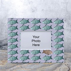 Fishes Pattern Background Theme Art White Tabletop Photo Frame 4 x6 