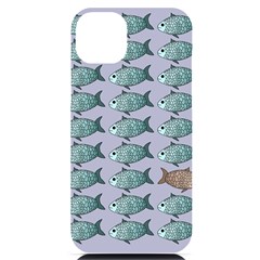 Fishes Pattern Background Theme Art Iphone 14 Plus Black Uv Print Case