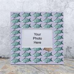 Fishes Pattern Background Theme Art White Box Photo Frame 4  X 6  by Vaneshop