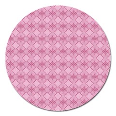 Pattern Print Floral Geometric Magnet 5  (round) by Vaneshop