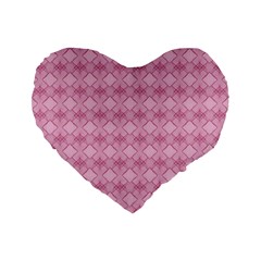 Pattern Print Floral Geometric Standard 16  Premium Flano Heart Shape Cushions by Vaneshop