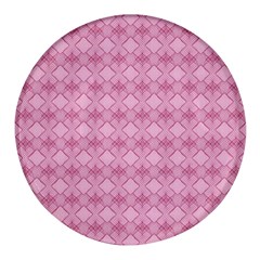 Pattern Print Floral Geometric Round Glass Fridge Magnet (4 Pack)