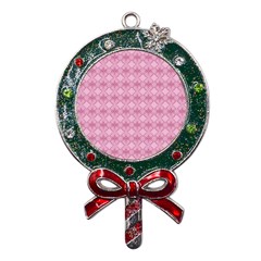 Pattern Print Floral Geometric Metal X mas Lollipop With Crystal Ornament