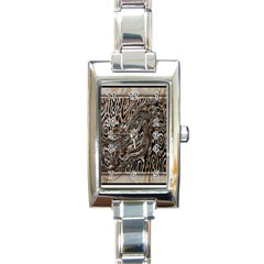 Zebra Abstract Background Rectangle Italian Charm Watch by Vaneshop