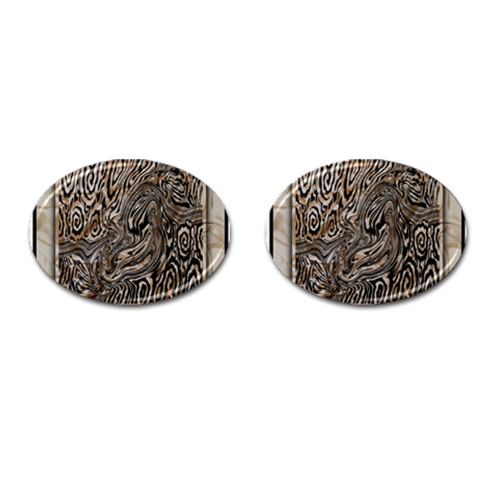 Zebra Abstract Background Cufflinks (Oval)