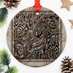 Zebra Abstract Background Round Ornament (two Sides)