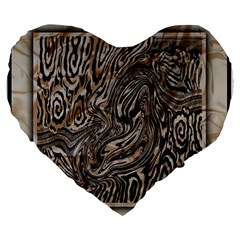 Zebra Abstract Background Large 19  Premium Flano Heart Shape Cushions by Vaneshop