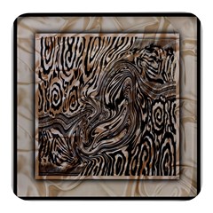 Zebra Abstract Background Square Glass Fridge Magnet (4 Pack) by Vaneshop