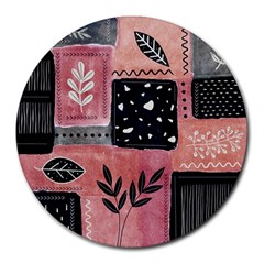 Floral Wall Art Round Mousepad by Vaneshop