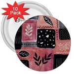 Floral Wall Art 3  Buttons (10 pack)  Front