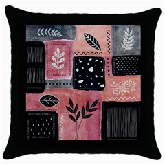 Floral Wall Art Throw Pillow Case (black) by Vaneshop