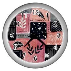 Floral Wall Art Wall Clock (silver) by Vaneshop