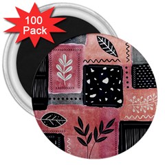 Floral Wall Art 3  Magnets (100 Pack) by Vaneshop