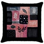 Floral Wall Art Throw Pillow Case (Black) Front