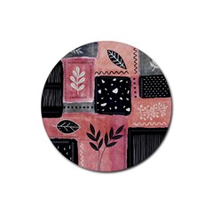 Floral Wall Art Rubber Coaster (round) by Vaneshop