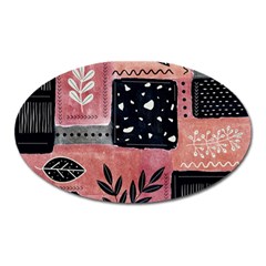 Floral Wall Art Oval Magnet