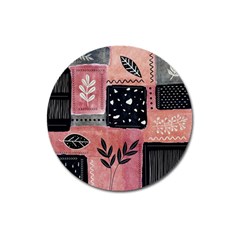 Floral Wall Art Magnet 3  (round) by Vaneshop