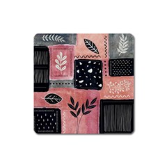 Floral Wall Art Square Magnet