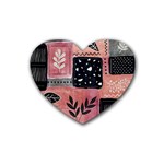 Floral Wall Art Rubber Coaster (Heart) Front