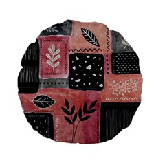 Floral Wall Art Standard 15  Premium Flano Round Cushions by Vaneshop