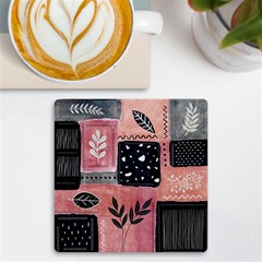 Floral Wall Art Uv Print Square Tile Coaster  by Vaneshop