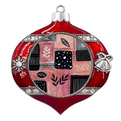 Floral Wall Art Metal Snowflake And Bell Red Ornament