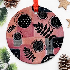 Abstract Pattern Floral Wall Art Ornament (round) by Vaneshop