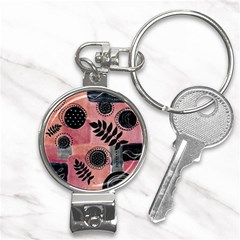 Abstract Pattern Floral Wall Art Nail Clippers Key Chain by Vaneshop