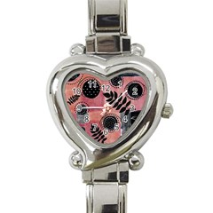 Abstract Pattern Floral Wall Art Heart Italian Charm Watch by Vaneshop