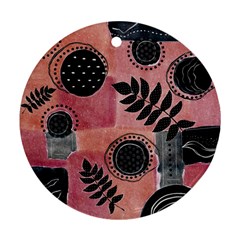 Abstract Pattern Floral Wall Art Round Ornament (two Sides) by Vaneshop