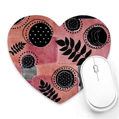 Abstract Pattern Floral Wall Art Heart Mousepad by Vaneshop