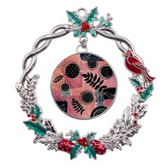 Abstract Pattern Floral Wall Art Metal X mas Wreath Holly Leaf Ornament