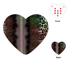 Leopard Animal Shawl Honeycomb Playing Cards Single Design (heart)