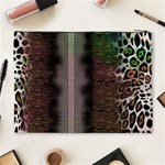 Leopard Animal Shawl Honeycomb Cosmetic Bag (XL) Back