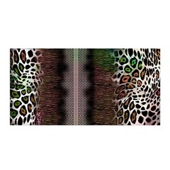 Leopard Animal Shawl Honeycomb Satin Wrap 35  X 70  by Vaneshop