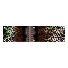 Leopard Animal Shawl Honeycomb Banner And Sign 4  X 1  by Vaneshop