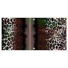 Leopard Animal Shawl Honeycomb Banner And Sign 4  X 2  by Vaneshop